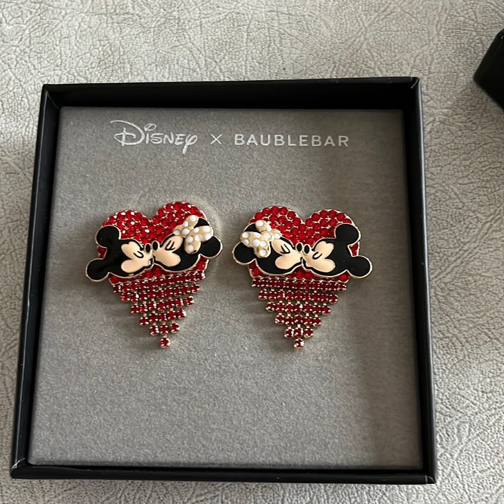 Disney baublebar heart earrings brand new